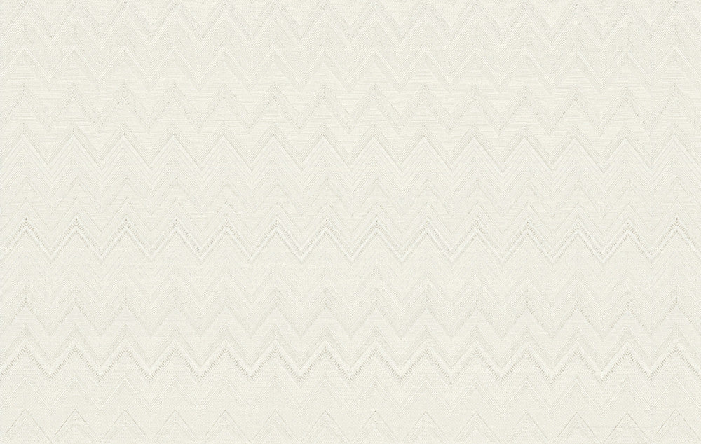Happy Zigzag Cream Wallpaper by Missoni Missoni 4 Covers about 108.1 square feet 39.3-in by 33-ft long roll Unpasted 23.6 - Fabric Carolina -