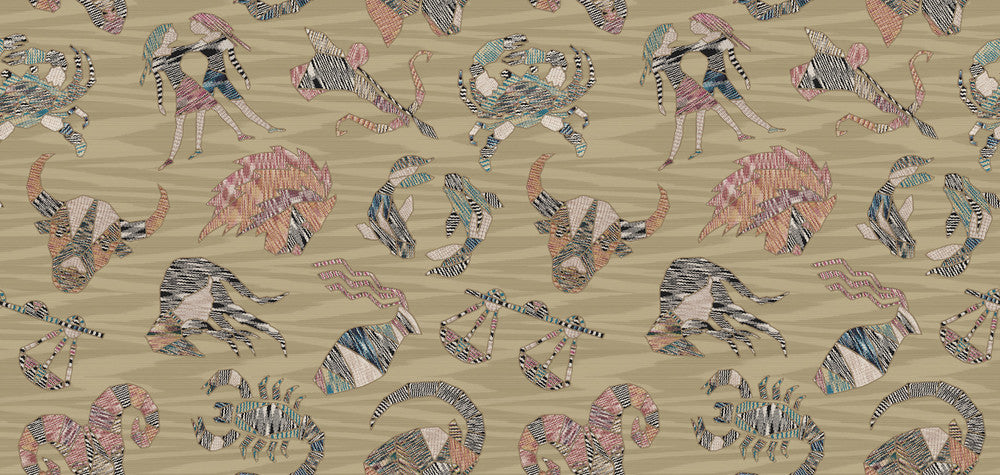 Constellations Gold Wallpaper by Missoni Missoni 4 Covers about 108.1 square feet 39.3-in by 33-ft long roll Unpasted 37.4 - Fabric Carolina -