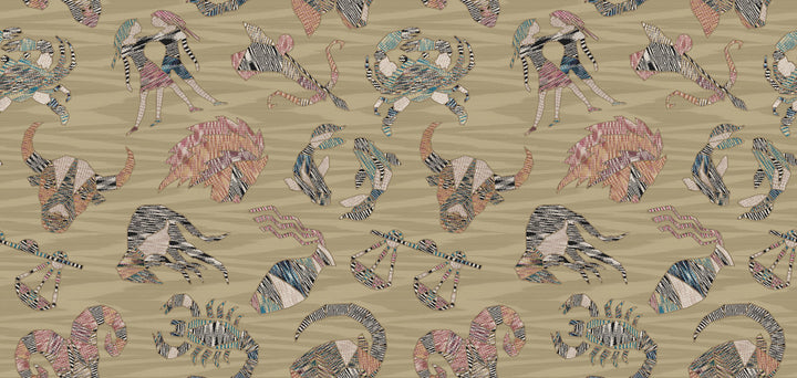 Constellations Gold Wallpaper by Missoni Missoni 4 Covers about 108.1 square feet 39.3-in by 33-ft long roll Unpasted 37.4 - Fabric Carolina -