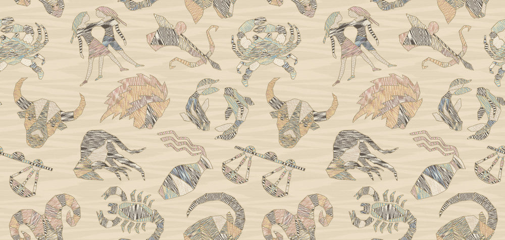 Constellations Cream Wallpaper by Missoni Missoni 4 Covers about 108.1 square feet 39.3-in by 33-ft long roll Unpasted 37.4 - Fabric Carolina -
