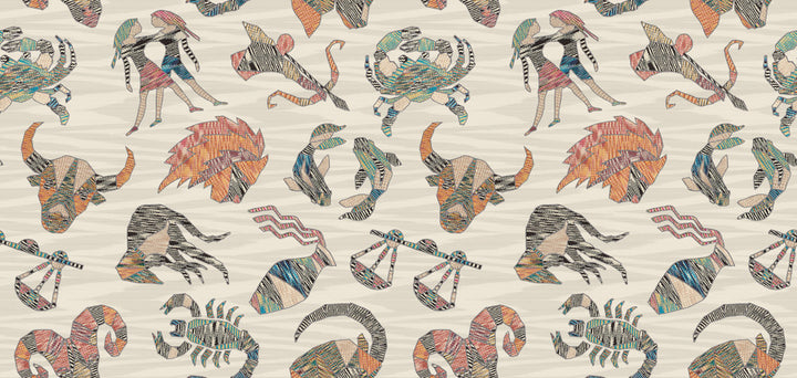 Constellations Grey Wallpaper by Missoni Missoni 4 Covers about 108.1 square feet 39.3-in by 33-ft long roll Unpasted 37.4 - Fabric Carolina -