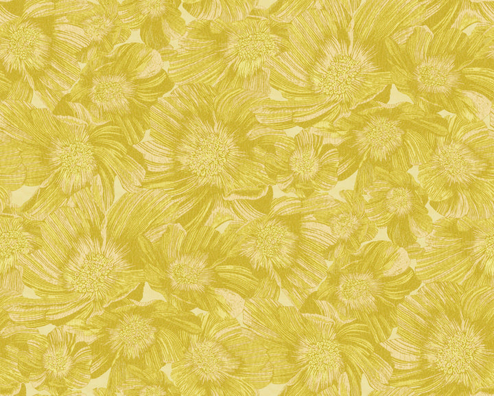 Anemoni Yellow Wallpaper by Missoni Missoni Home 5 Covers about 107.4 square feet Unpasted 31.5-in repeat, straight match 39.3-in by 32.8-ft long roll - Fabric Carolina -