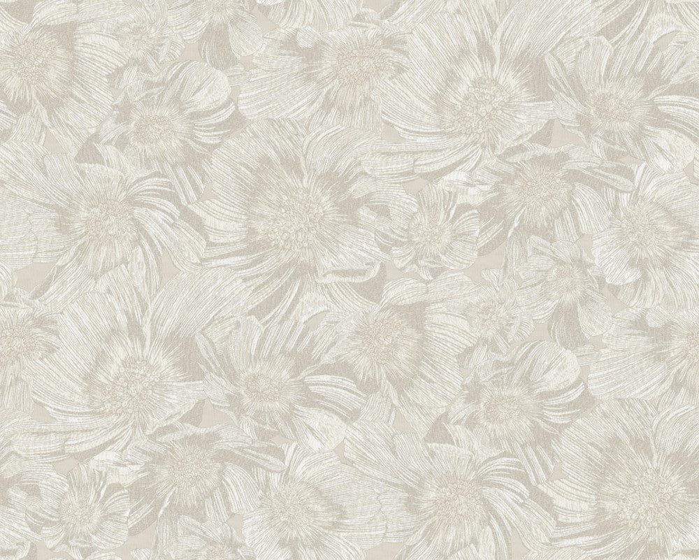 Anemoni White Wallpaper by Missoni Missoni Home 5 Covers about 107.4 square feet Unpasted 31.5-in repeat, straight match 39.3-in by 32.8-ft long roll - Fabric Carolina -