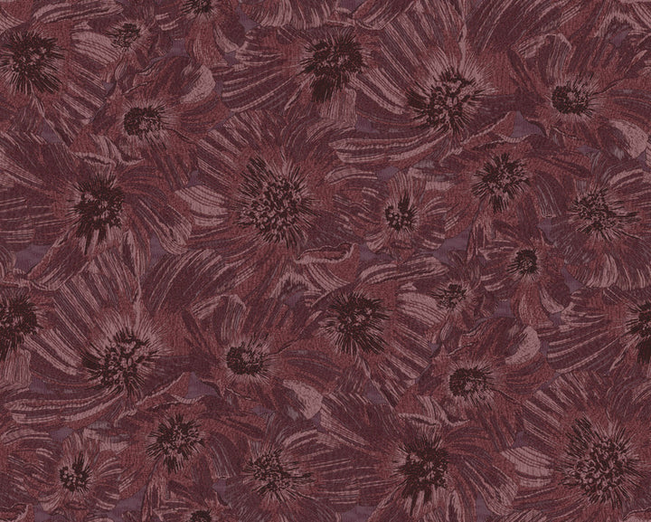 Anemoni Burgundy Wallpaper by Missoni Missoni Home 5 Covers about 107.4 square feet Unpasted 31.5-in repeat, straight match 39.3-in by 32.8-ft long roll - Fabric Carolina -