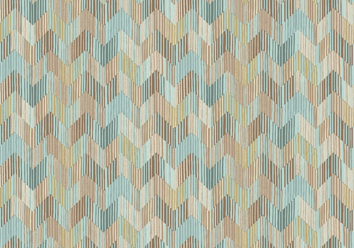 Betulle Blue Wallpaper by Missoni Missoni Home 5 Covers about 107.4 square feet Unpasted 9.125-in repeat, straight match 39.3-in by 32.8-ft long roll - Fabric Carolina -