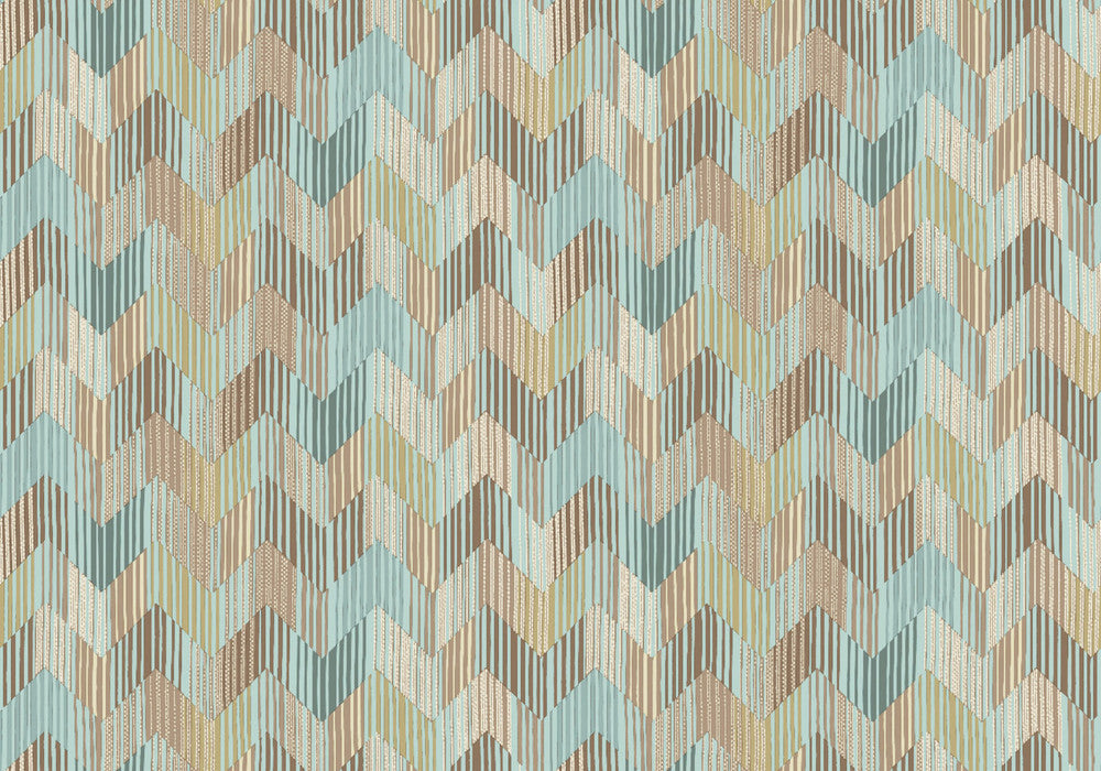 Betulle Blue Wallpaper by Missoni Missoni Home 5 Covers about 107.4 square feet Unpasted 9.125-in repeat, straight match 39.3-in by 32.8-ft long roll - Fabric Carolina -