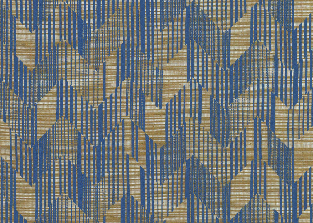 Birch Blue Wallpaper by Missoni Missoni Home 5 Covers about 84.2 square feet Unpasted 16-in repeat, straight match 34.25-in by 29.5-ft long roll - Fabric Carolina -