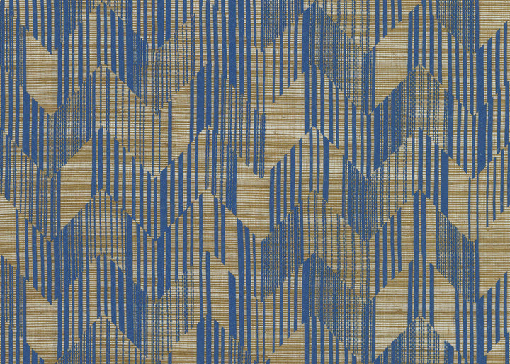 Birch Blue Wallpaper by Missoni Missoni Home 5 Covers about 84.2 square feet Unpasted 16-in repeat, straight match 34.25-in by 29.5-ft long roll - Fabric Carolina -