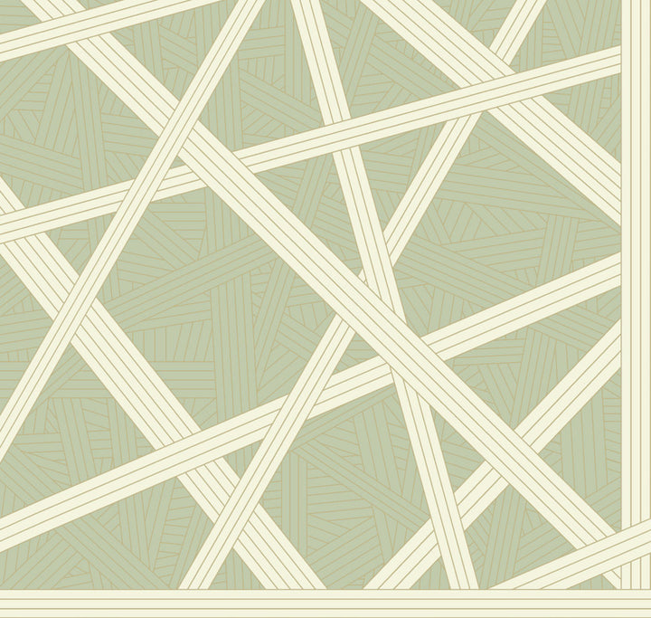 Nastri Green Wallpaper by Missoni Missoni Home 5 Covers about 107.4 square feet Unpasted 37.4-in repeat, straight match 39.3-in by 32.8-ft long roll - Fabric Carolina -
