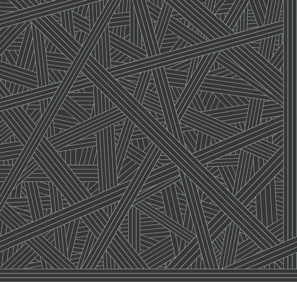 Nastri Black Wallpaper by Missoni Missoni Home 5 Covers about 107.4 square feet Unpasted 37.4-in repeat, straight match 39.3-in by 32.8-ft long roll - Fabric Carolina -