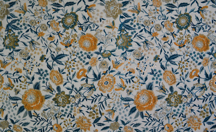 Oriental Garden Blue Wallpaper by Missoni Missoni Covers about 73.8 square feet 41-in by 21.6-ft long roll Unpasted 25 - Fabric Carolina -