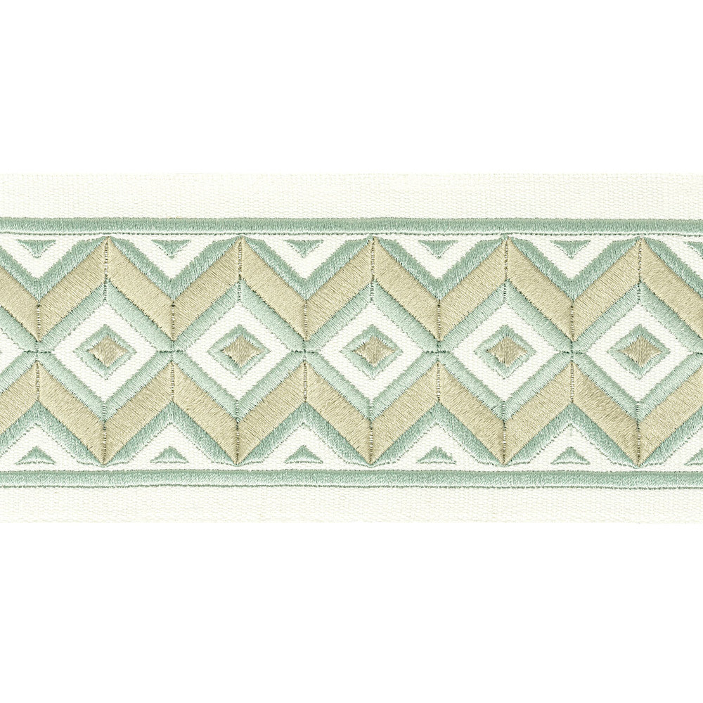 Midland Tape 3 Shoreline by Stout Trim STITCHED UP TRIM 100%COT %BEMB INDIA FLAME RETARDANT-U.F.A.C. CLASS 1 WYZENBEEK 60 000 DOUBLE RUB WEAR TEST (HEAVY DUTY) Horizontal: 4.000 and Vertical: 1.500 4 in - Fabric Carolina -