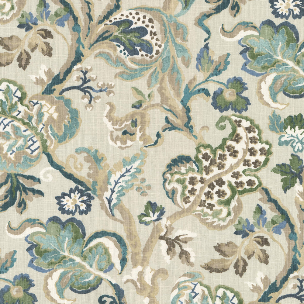 Minstrel 2 Mineral by Stout Fabric RAINBOW LIBRARY VAPOR/SEAGLASS 100%COT TURKEY Horizontal: 26.750 and Vertical: 25.125 55 in - Fabric Carolina -