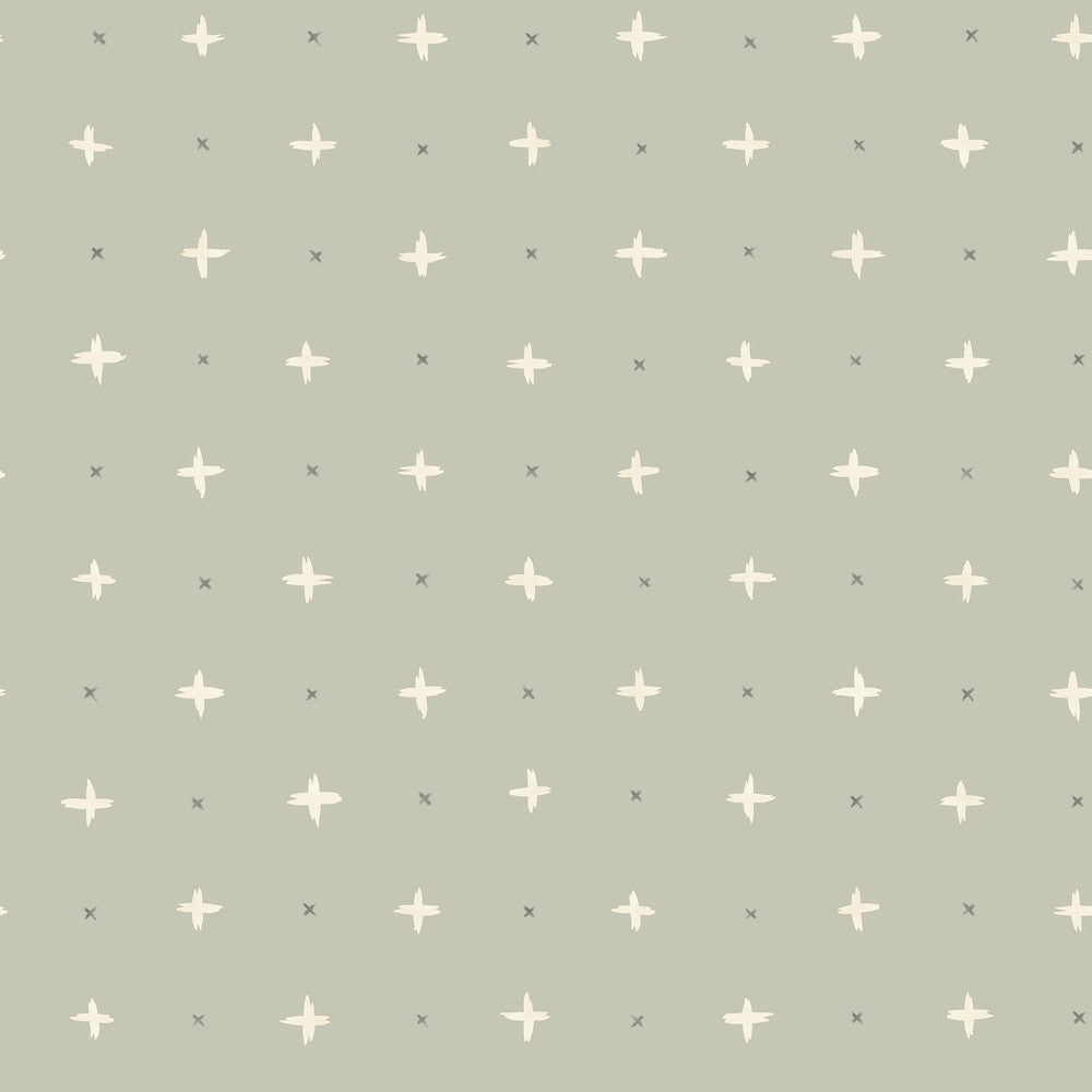 Cross Stitch Grey Wallpaper by Magnolia Home Magnolia Home Artful Prints & Patterns Covers about 56.4 square feet 20.5-in by 33-ft long roll Prepasted 20.5 - Fabric Carolina -