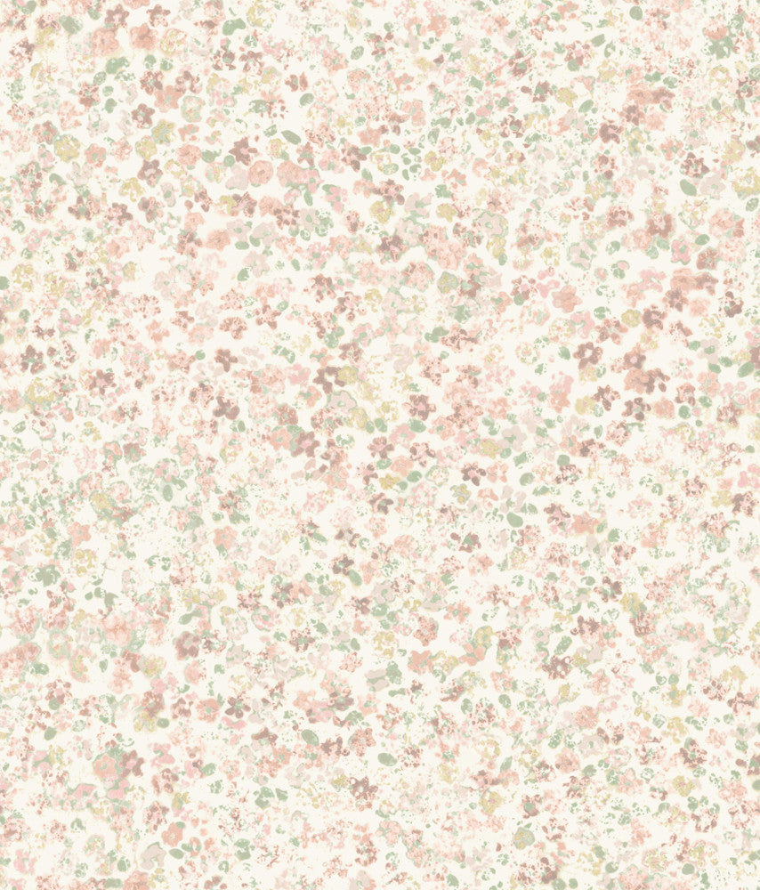 Meadow Pink Wallpaper by Magnolia Home Magnolia Home Artful Prints & Patterns Covers about 56.4 square feet 20.5-in by 33-ft long roll Prepasted 24 - Fabric Carolina -