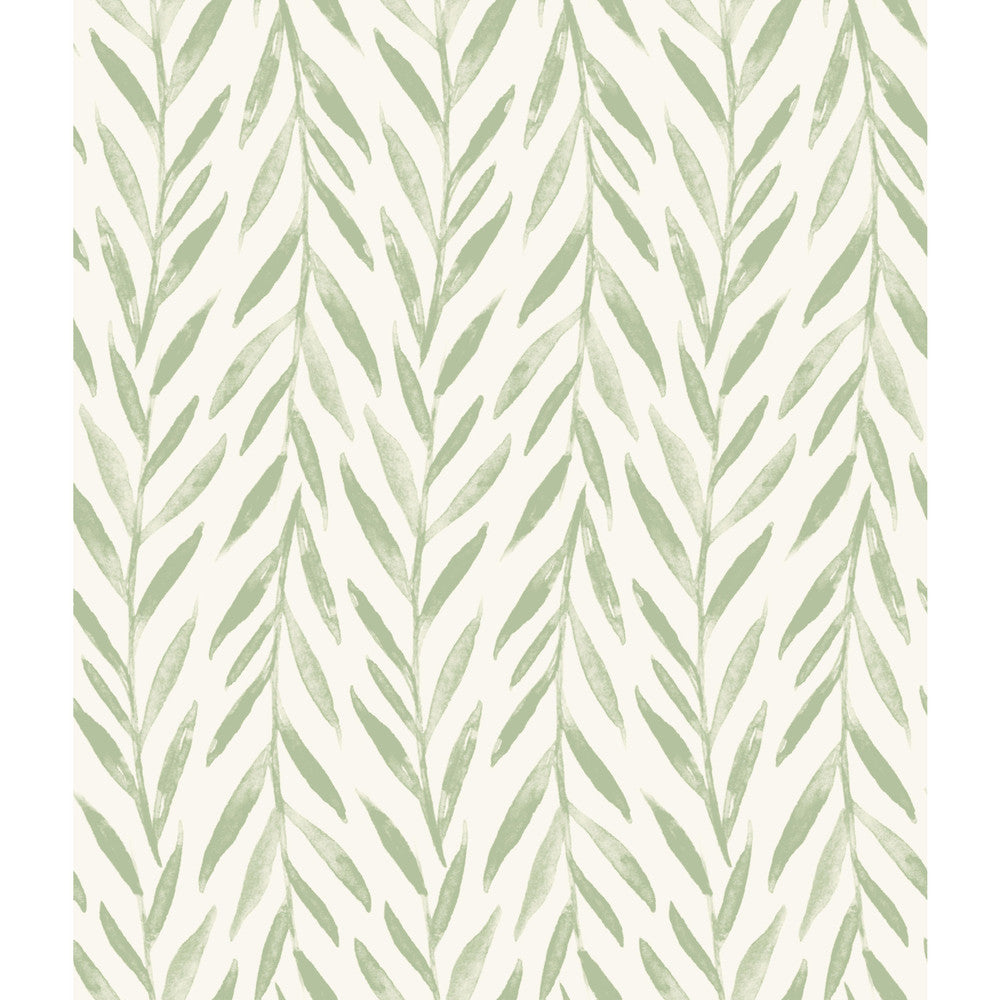 Willow Green Wallpaper by Magnolia Home Magnolia Home Artful Prints & Patterns Covers about 56.4 square feet 20.5-in by 33-ft long roll Prepasted 24 - Fabric Carolina -