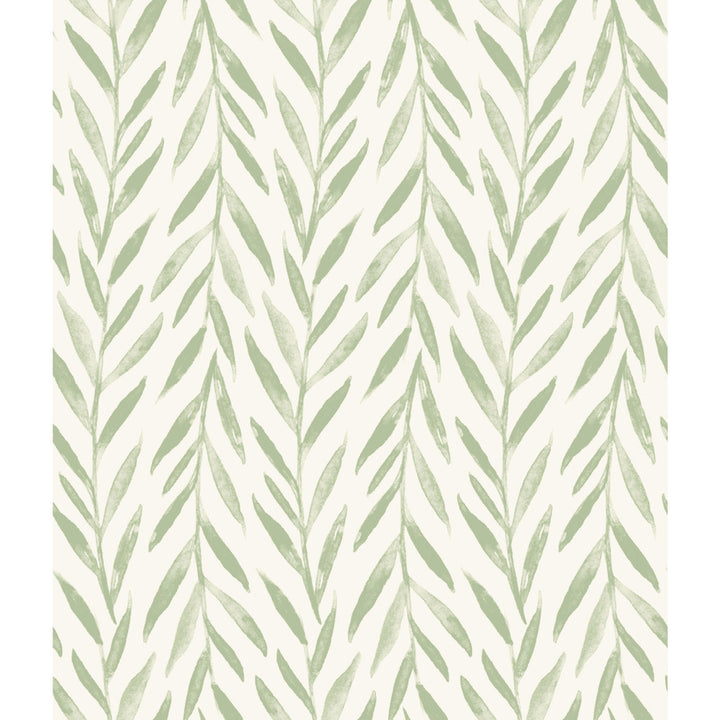 Willow Green Wallpaper by Magnolia Home Magnolia Home Artful Prints & Patterns Covers about 56.4 square feet 20.5-in by 33-ft long roll Prepasted 24 - Fabric Carolina -