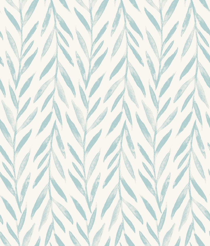 Willow Blue Wallpaper by Magnolia Home Magnolia Home Artful Prints & Patterns Covers about 56.4 square feet 20.5-in by 33-ft long roll Prepasted 24 - Fabric Carolina -