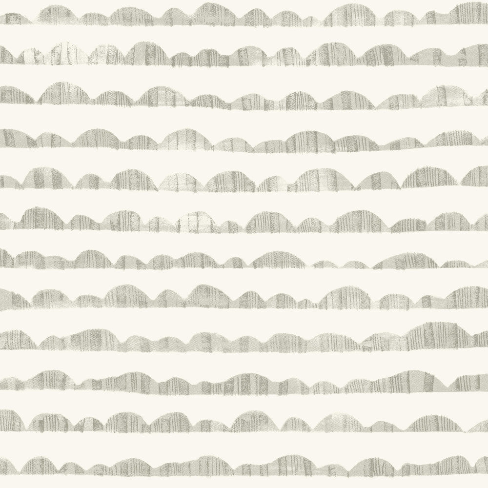 Hill & Horizon Grey Wallpaper by Magnolia Home Magnolia Home Artful Prints & Patterns Covers about 56.4 square feet 20.5-in by 33-ft long roll Prepasted 20.5 - Fabric Carolina -