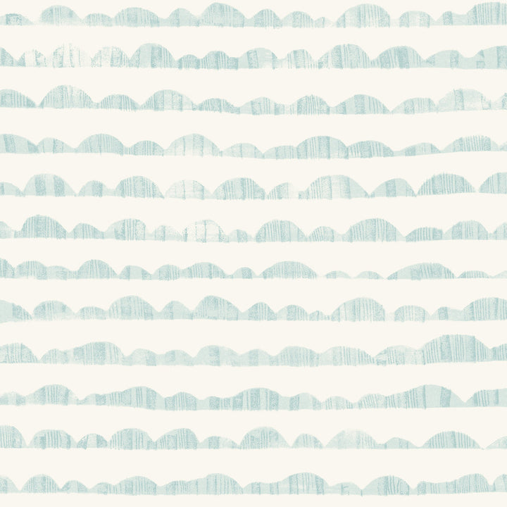 Hill & Horizon Blue Wallpaper by Magnolia Home Magnolia Home Artful Prints & Patterns Covers about 56.4 square feet 20.5-in by 33-ft long roll Prepasted 20.5 - Fabric Carolina -