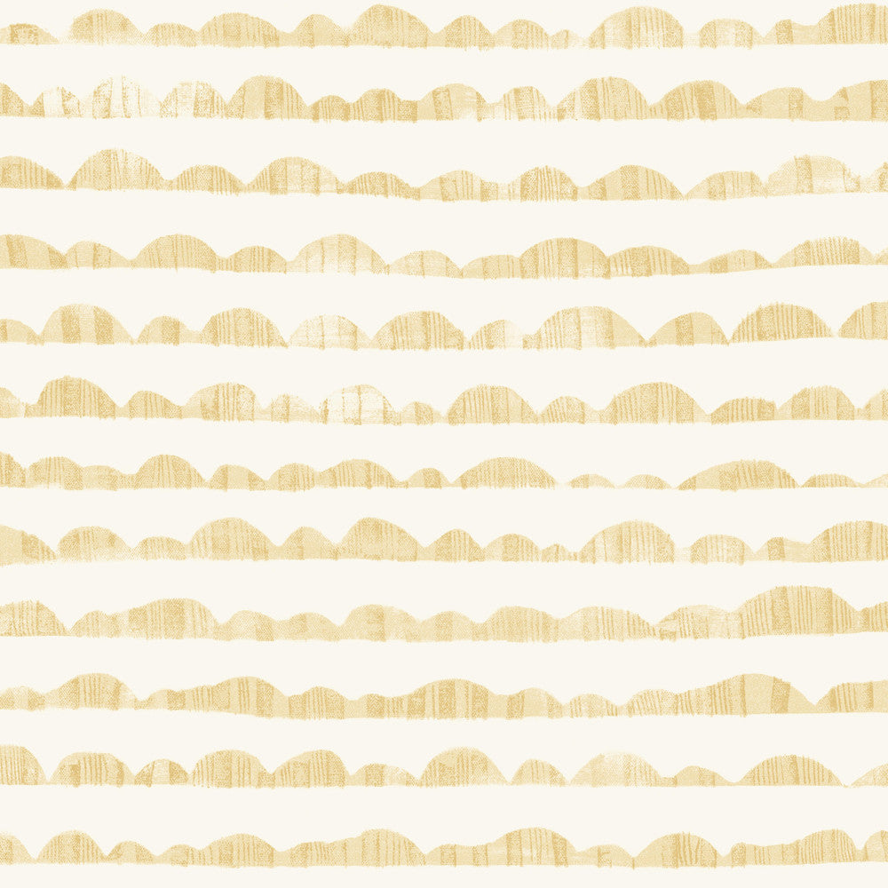Hill & Horizon Yellow Wallpaper by Magnolia Home Magnolia Home Artful Prints & Patterns Covers about 56.4 square feet 20.5-in by 33-ft long roll Prepasted 20.5 - Fabric Carolina -