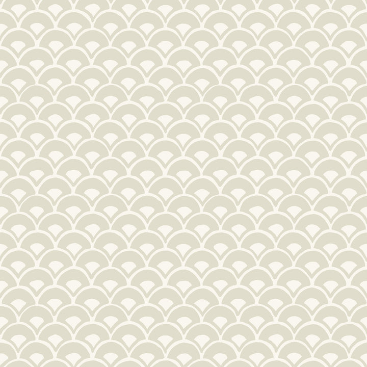 Stacked Scallops Beige Wallpaper by Magnolia Home Magnolia Home Artful Prints & Patterns Covers about 56.4 square feet 20.5-in by 33-ft long roll Prepasted 10.25 - Fabric Carolina -