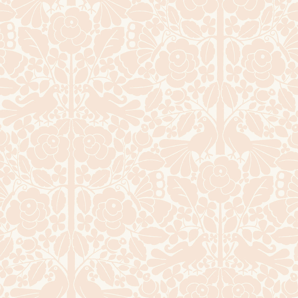 Fairy Tales Pink Wallpaper by Magnolia Home Magnolia Home Artful Prints & Patterns Covers about 56.4 square feet 20.5-in by 33-ft long roll Prepasted 20.5 - Fabric Carolina -