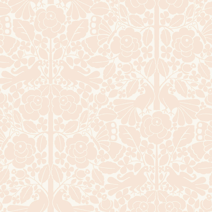 Fairy Tales Pink Wallpaper by Magnolia Home Magnolia Home Artful Prints & Patterns Covers about 56.4 square feet 20.5-in by 33-ft long roll Prepasted 20.5 - Fabric Carolina -