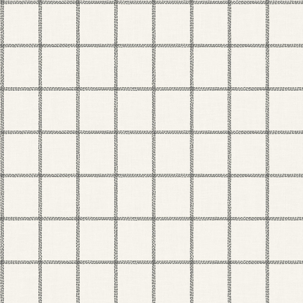 Sunday Best Black Wallpaper by Magnolia Home Magnolia Home Artful Prints & Patterns Covers about 56.4 square feet 20.5-in by 33-ft long roll Prepasted 20.5 - Fabric Carolina -