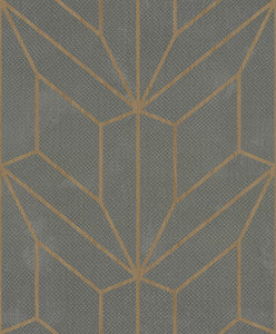 Hammered Diamond Inlay Grey & Wood Wallpaper by York Wallcoverings