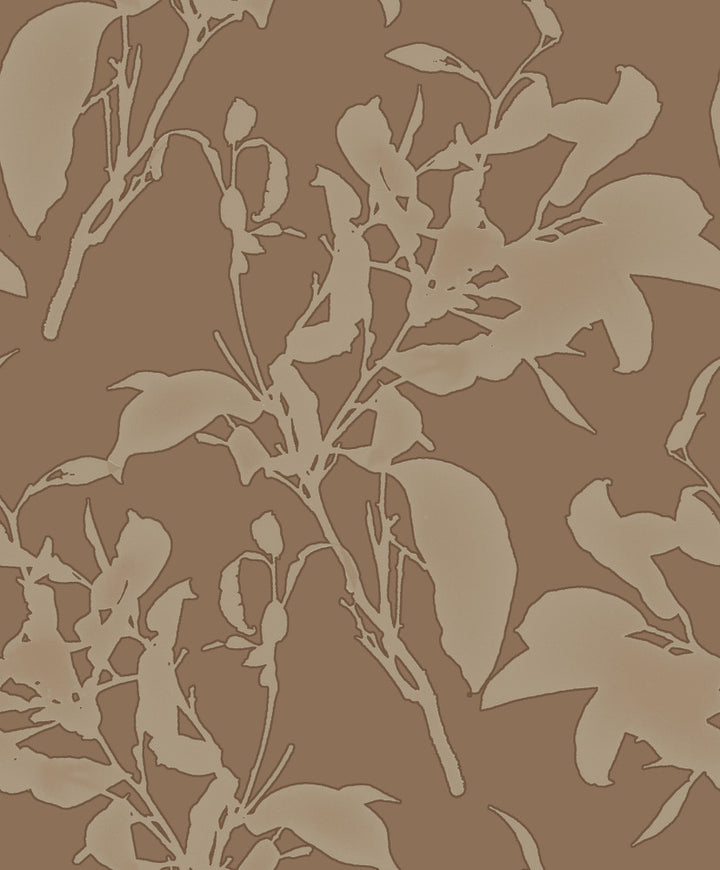Copper Botanical Silhouette Wallpaper by York Wallcoverings Mixed Materials Covers about 56.9 square feet 20.8-in by 32.8-ft long roll Unpasted 25.2 - Fabric Carolina -