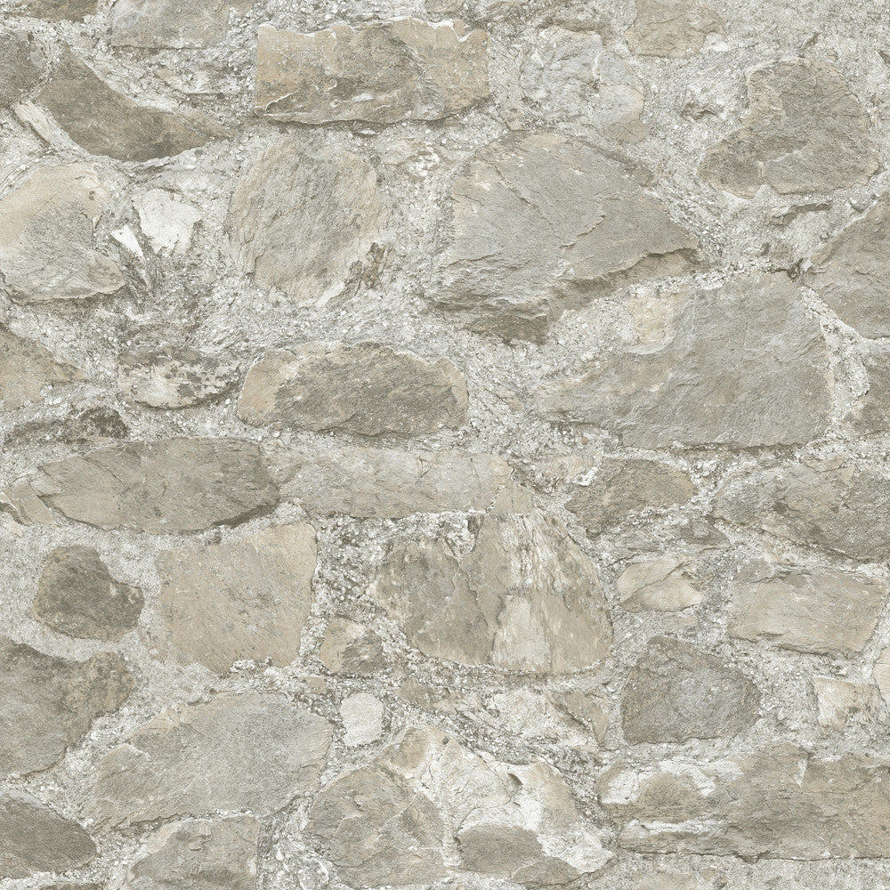 Field Stone Taupe Wallpaper by York Wallcoverings Beige & Neutrals Covers about 56.9 square feet 20.8-in by 32.8-ft long roll Unpasted 20.75 - Fabric Carolina -