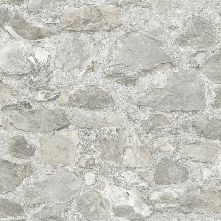 Field Stone Grey Wallpaper by York Wallcoverings Mediterranean Covers about 56.9 square feet 20.8-in by 32.8-ft long roll Unpasted 20.75 - Fabric Carolina -