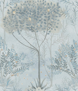 Orchard Blue & Grey Wallpaper by Inspired by Color