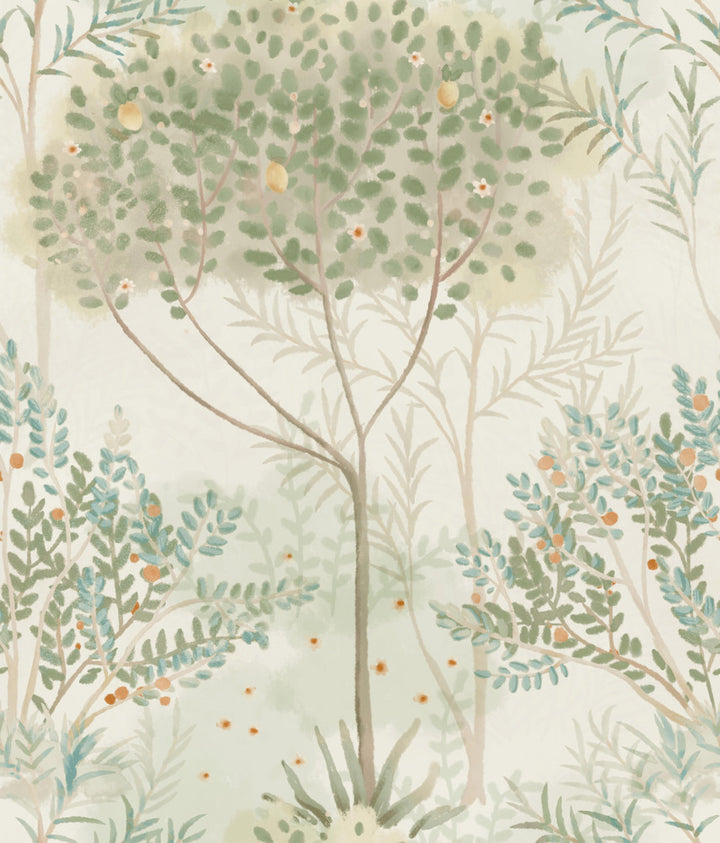Orchard Beige Wallpaper by York Wallcoverings Earthy Tones Covers about 56.4 square feet 20.5-in by 33-ft long roll Prepasted 24 - Fabric Carolina -