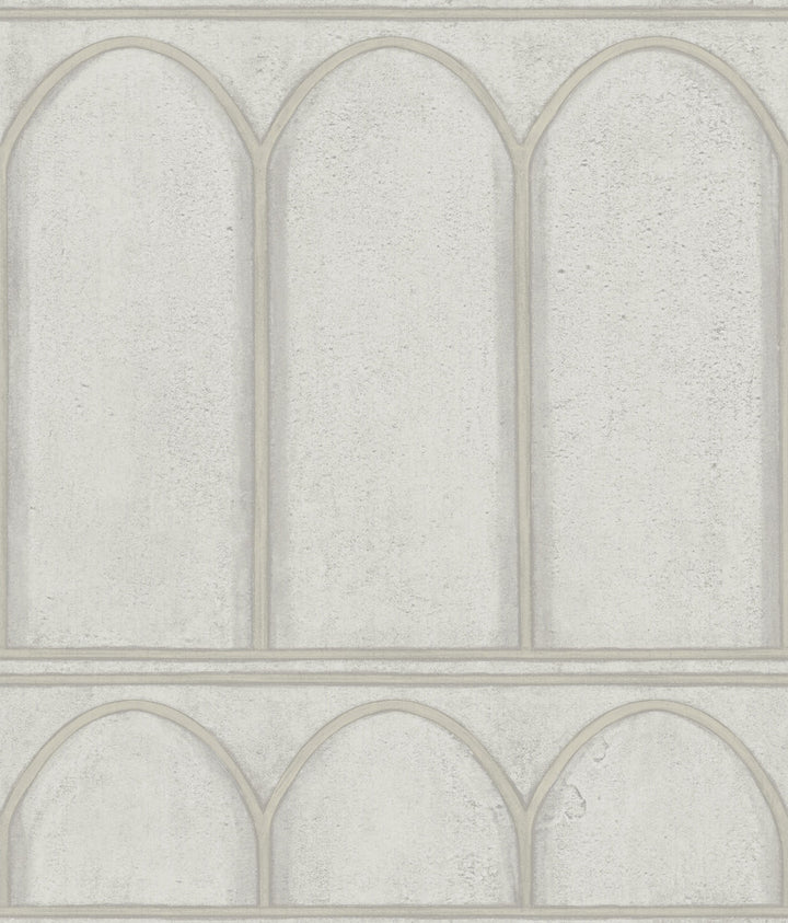 Arches Grey & Pearl Wallpaper by York Wallcoverings Mediterranean Covers about 56.4 square feet 20.5-in by 33-ft long roll Prepasted 24 - Fabric Carolina -