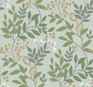 Eden Retreat Green & Gold Wallpaper by York Wallcoverings