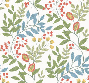 Eden Retreat White & Multi Wallpaper by York Wallcoverings