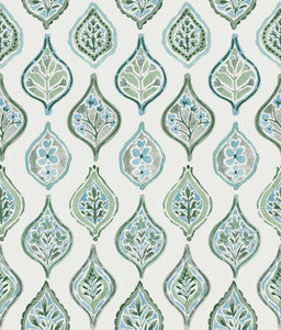 Marketplace Motif Pale Grey & Green Wallpaper by York Wallcoverings