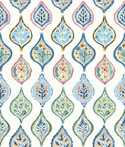 Marketplace Motif White & Multi Wallpaper by York Wallcoverings