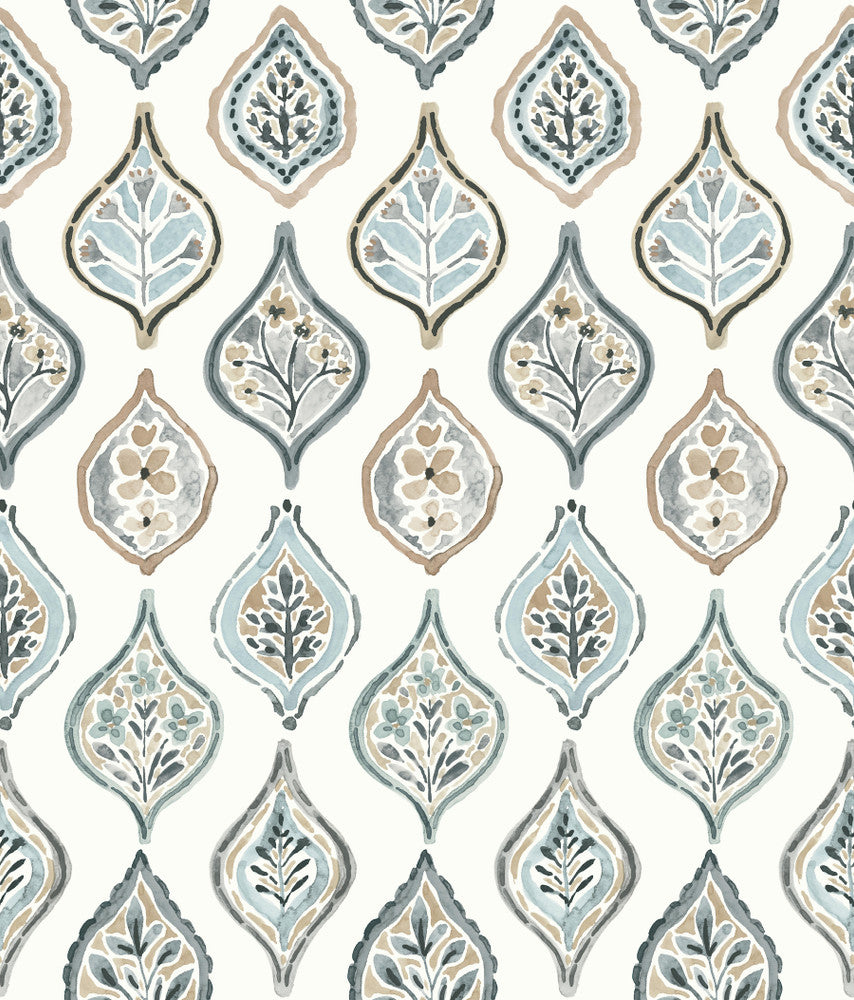 Marketplace Motif White & Neutral Wallpaper by York Wallcoverings Earthy Tones Covers about 56.4 square feet 20.5-in by 33-ft long roll Prepasted 24 - Fabric Carolina -