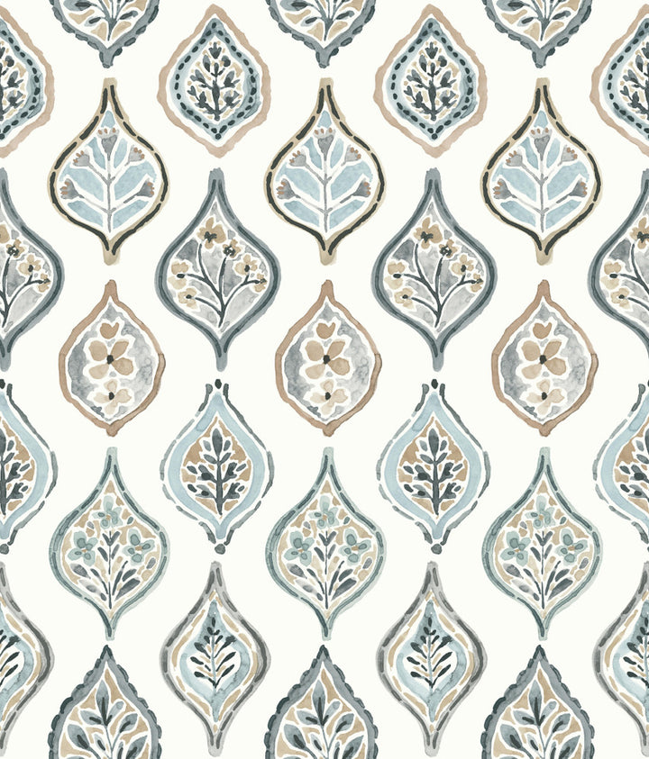 Marketplace Motif White & Neutral Wallpaper by York Wallcoverings Earthy Tones Covers about 56.4 square feet 20.5-in by 33-ft long roll Prepasted 24 - Fabric Carolina -