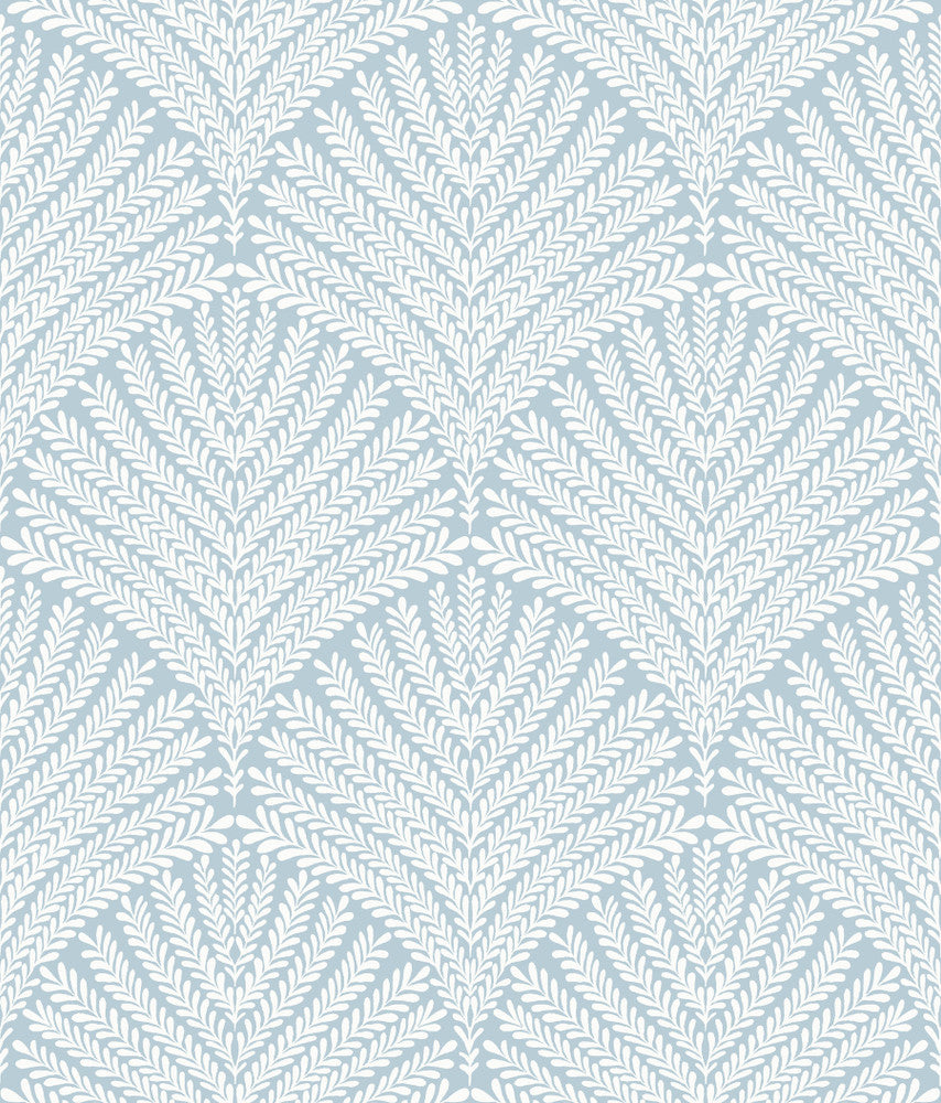 Beachcomber Blue & White Wallpaper by York Wallcoverings Mediterranean Covers about 56.4 square feet 20.5-in by 33-ft long roll Prepasted 24 - Fabric Carolina -