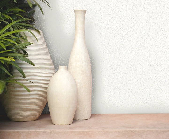 Effervesce White Wallpaper by York Wallcoverings Designer