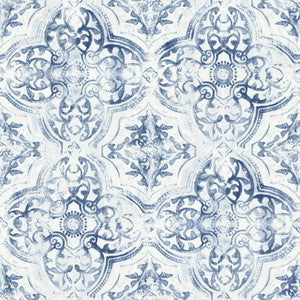 Quartet White & Blue Wallpaper by Inspired by Color