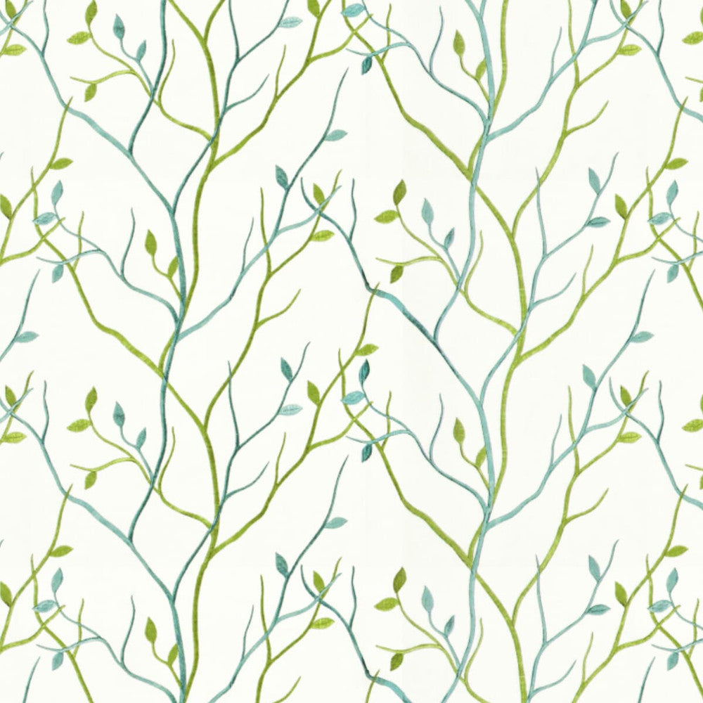 Mojo 1 Marine by Stout Fabric Rainbow Library Spa/Teal 55% Linen 45% Cotton Viscose Embroidery INDIA Horizontal: 25 and Vertical: 15.75 52 in - Fabric Carolina -
