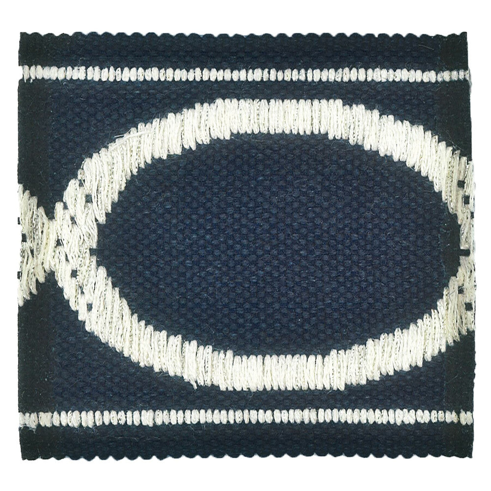 Monogram 1 Navy by Stout Trim MOONDUST TRIM 38%LIN 31%SVI 26%JUT 5%MTL CHINA </p><p>Repeat: 0 3 in - Fabric Carolina -