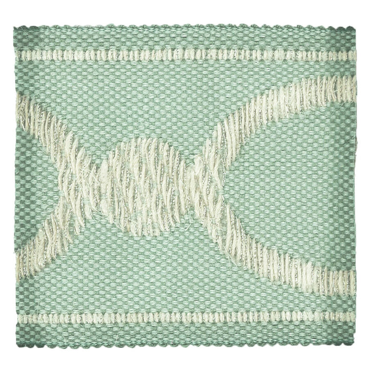 Monogram 2 Aqua by Stout Trim MOONDUST TRIM 38%LIN 31%SVI 26%JUT 5%MTL CHINA </p><p>Repeat: 0 3 in - Fabric Carolina -