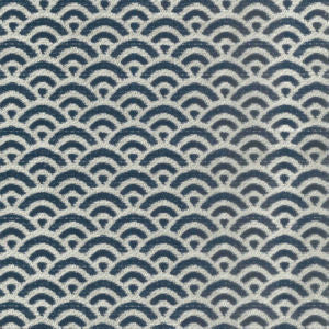 Montreal Indigo by Norbar Designer Fabric PRISM BLUES 100% POLYESTER CHINA 2 3/4"V 2"H 54 - Swanky Fabrics -