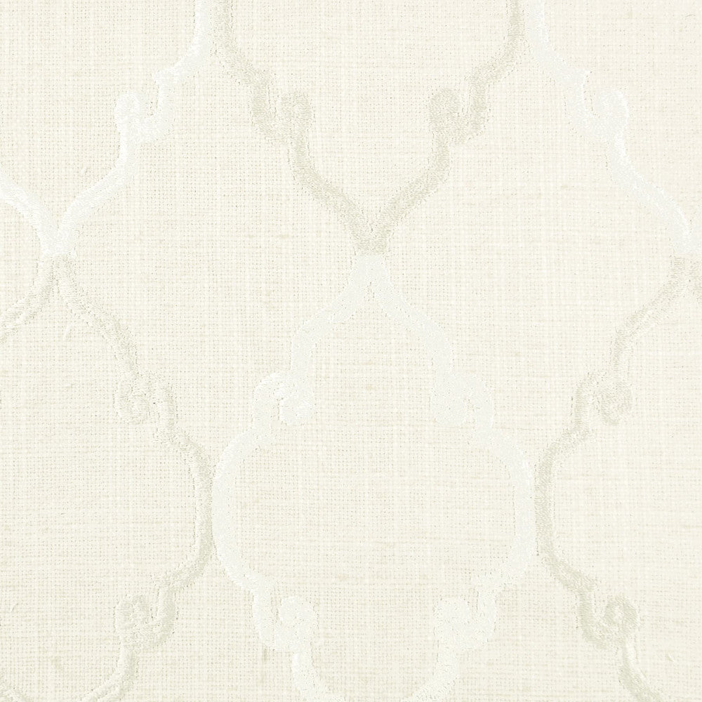 Moser 2 Pumice by Stout Fabric Color My Window Natural/White/ Golddust 36% Cotton 30% Polyester 17% Spun Viscose 17% Linen Viscose Embroidery INDIA Horizontal: 2.875 and Vertical: 4.5 51 in - Fabric Carolina -